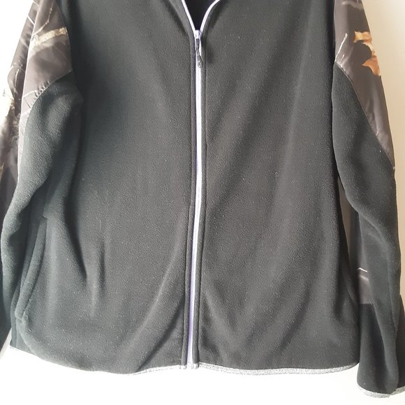 Mossy Oak Yukon Gear Women's Fleece Jacket Black Black Camo, Size Large - Picture 3 of 13